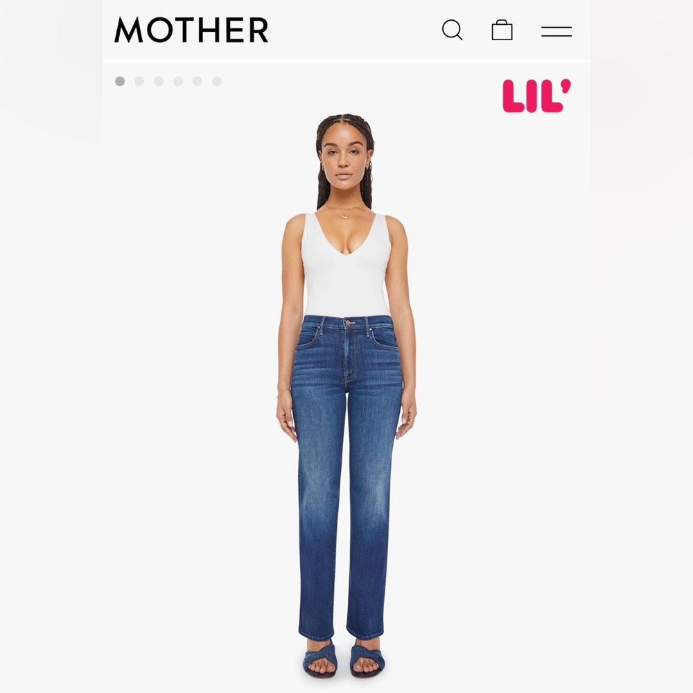 MOTHER PETITE JEANS from Anthropologie - Lil Kick It Dark Wash Trouble Maker 32”